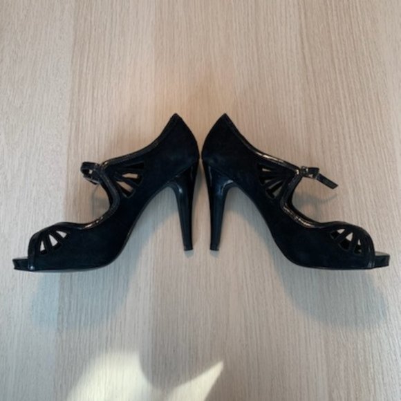 ALDO Black Suede Peep-toe - Picture 4 of 5